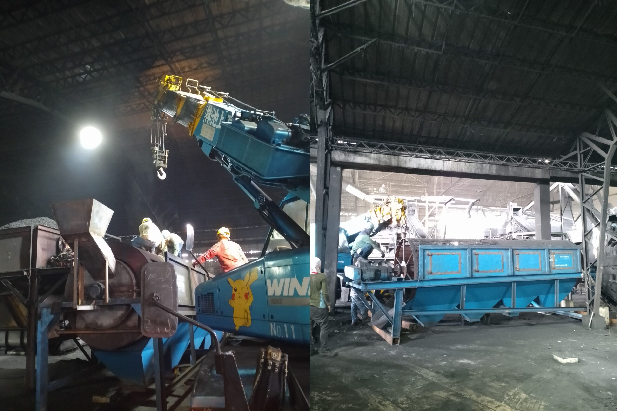 Trommel Installation for Charcoal Size Separation